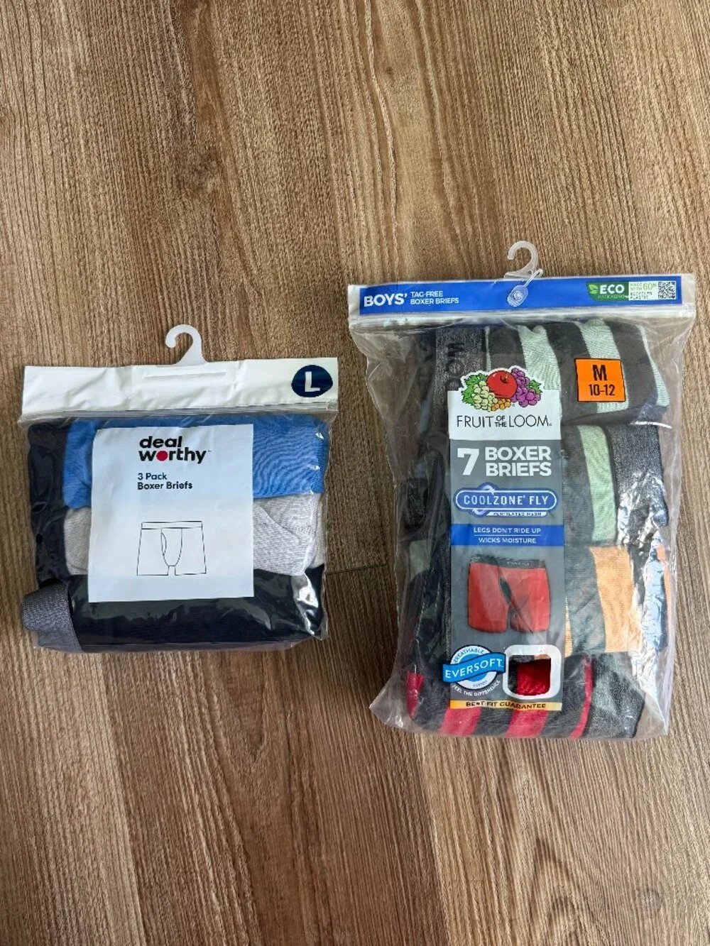 NWT (Deal Worthy / Fruit of the Loom) Boys Boxer Brief Underwear for Ages 10-12